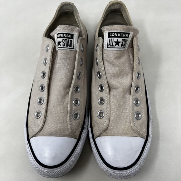 CONVERSE women ADULT CHUCK TAYLOR ALL STAR SLIP-ON SHOES Papyrus/White/Black 8 - Picture 8 of 11